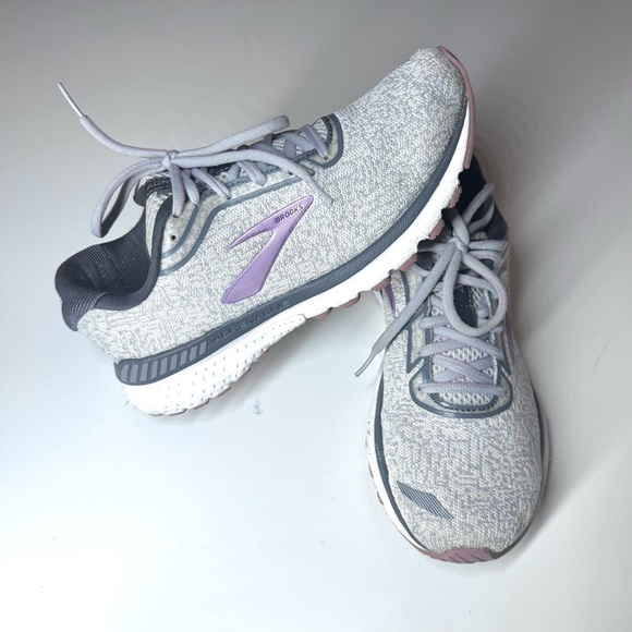 Brooks Women’s Adrenaline GTS 20 Gray Purple Athletic Running Sneakers Size-8.5 - Picture 1 of 9